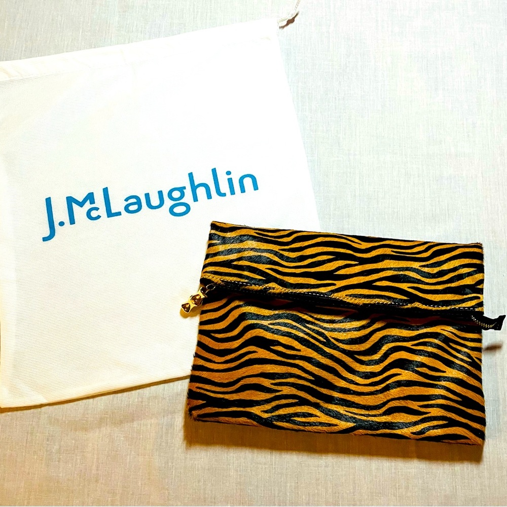 J McLaughlin Sienna Clutch - Zebra Pony Hair